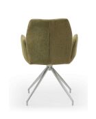 Fever - Poltrona con funzione girevole a 180° verde militare/argento - 60x62x89 cm