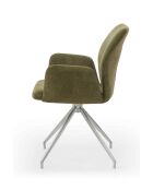 Fever - Poltrona con funzione girevole a 180° verde militare/argento - 60x62x89 cm