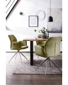 Fever - Poltrona con funzione girevole a 180° verde militare/argento - 60x62x89 cm