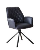 Fever - Set aus 2 dunkelblauen Sesseln mit 360°-Drehfunktion - 59x63x89 cm