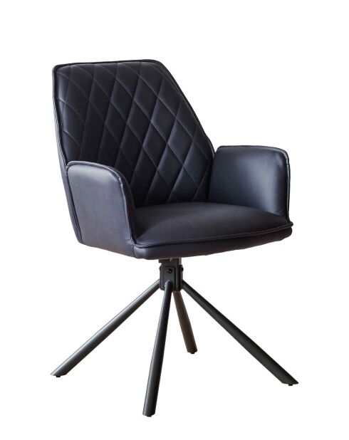 Fever - Set aus 2 dunkelblauen Sesseln mit 360°-Drehfunktion - 59x63x89 cm