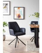 Fever - Set aus 2 dunkelblauen Sesseln mit 360°-Drehfunktion - 59x63x89 cm