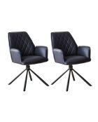 Fever - Set aus 2 dunkelblauen Sesseln mit 360°-Drehfunktion - 59x63x89 cm