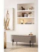 Fever - Bettbank mit Stauraumfunktion taupe - 110x40x44 cm
