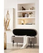 Fever - Bettbank mit Stauraumfunktion taupe - 110x40x44 cm