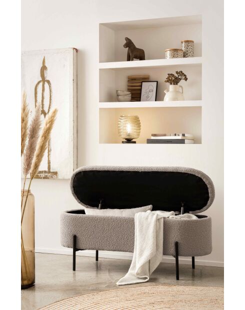 Fever - Bettbank mit Stauraumfunktion taupe - 110x40x44 cm