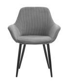 Fever - Silla con aspecto de cordón, juego de 2 unidades, color gris y negro, 64 x 59 x 86 cm