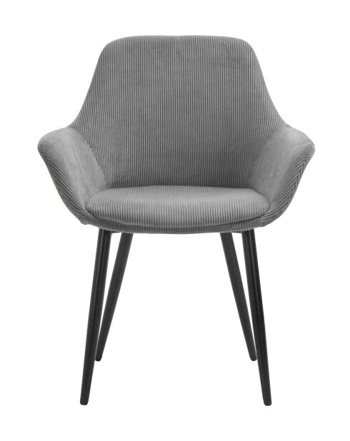 Fever - Chaise aspect cordon, lot de 2 gris/noir - 64x59x86 cm