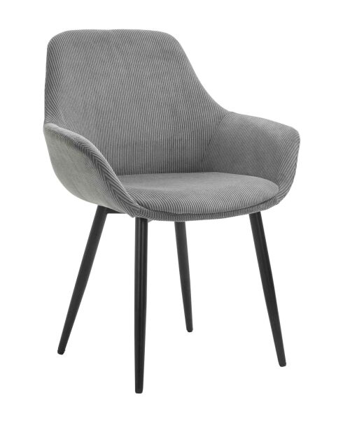 Fever - Chaise aspect cordon, lot de 2 gris/noir - 64x59x86 cm