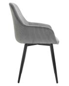 Fever - Silla con aspecto de cordón, juego de 2 unidades, color gris y negro, 64 x 59 x 86 cm