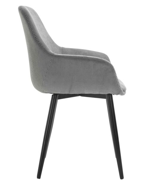 Fever - Chaise aspect cordon, lot de 2 gris/noir - 64x59x86 cm