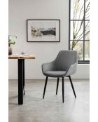 Fever - Silla con aspecto de cordón, juego de 2 unidades, color gris y negro, 64 x 59 x 86 cm