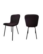 Fever - Lot de 4 chaises look bouclées noires - 44x52x79 cm