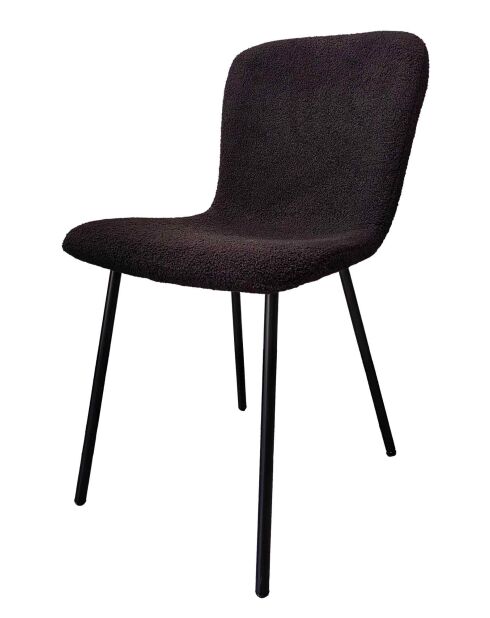 Fever - Lot de 4 chaises look bouclées noires - 44x52x79 cm