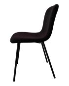 Fever - Lot de 4 chaises look bouclées noires - 44x52x79 cm