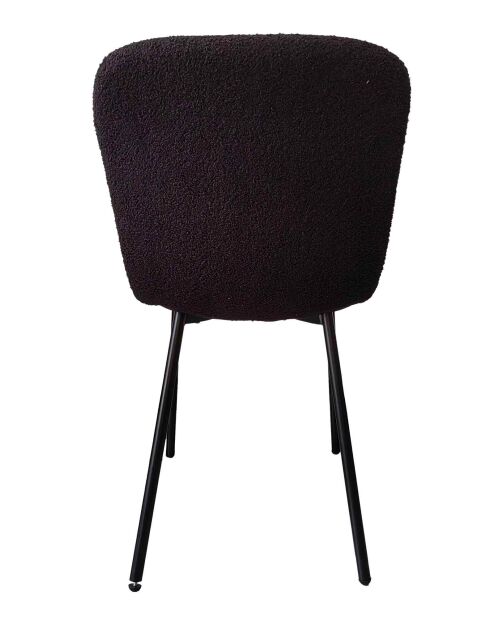 Fever - Lot de 4 chaises look bouclées noires - 44x52x79 cm