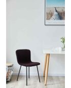 Fever - Lot de 4 chaises look bouclées noires - 44x52x79 cm