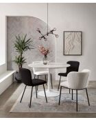 Fever - Lot de 4 chaises look bouclées noires - 44x52x79 cm