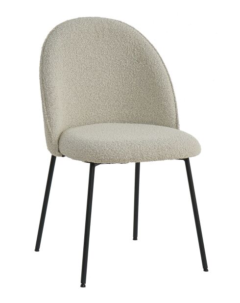Sit - Lot de 2 chaises Taylor couverture gris-beige, pieds noirs - 49,5x47,5x84cm