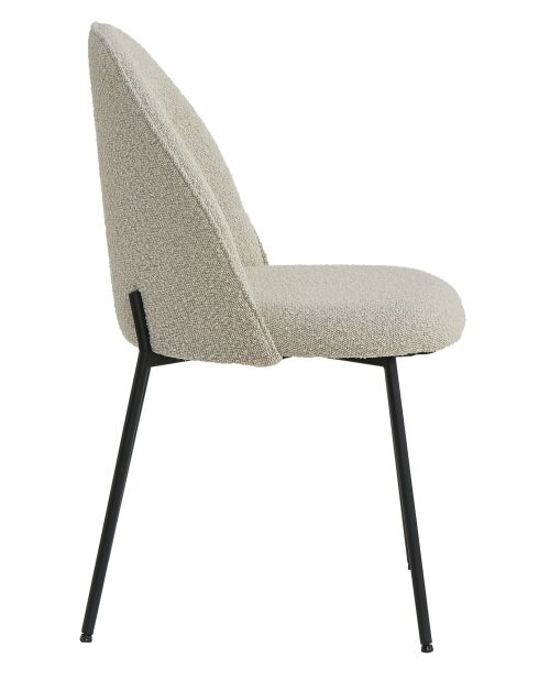 Sit - Lot de 2 chaises Taylor couverture gris-beige, pieds noirs - 49,5x47,5x84cm