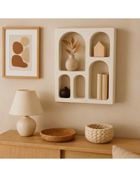 Sit - Étagère murale Holvik blanc naturel - 60x14x80cm