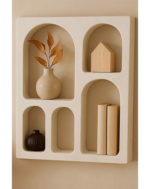 Sit - Étagère murale Holvik blanc naturel - 60x14x80cm