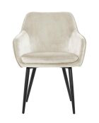 Fever - Chaise de salle à manger velours crème/noir - 61x60x85 cm