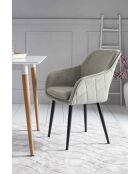 Fever - Chaise de salle à manger velours crème/noir - 61x60x85 cm