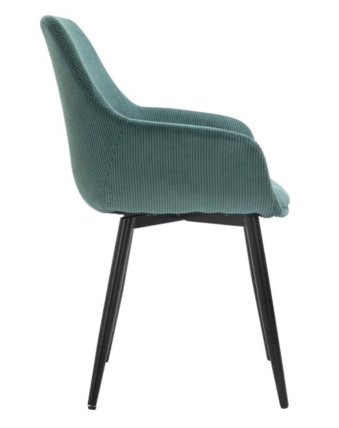 Fever - Set di 2 poltrone in velluto a coste verde/nero - 64x59x86 cm