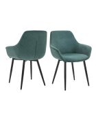Fever - Set di 2 poltrone in velluto a coste verde/nero - 64x59x86 cm