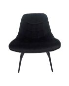 Fever - Fauteuil XXL velours noir métal noir - 76x85,6x85,6 cm