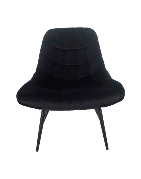 Fever - Fauteuil XXL velours noir métal noir - 76x85,6x85,6 cm