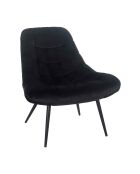 Fever - Fauteuil XXL velours noir métal noir - 76x85,6x85,6 cm