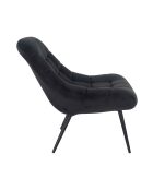 Fever - Fauteuil XXL velours noir métal noir - 76x85,6x85,6 cm
