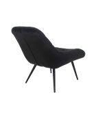 Fever - Fauteuil XXL velours noir métal noir - 76x85,6x85,6 cm