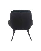 Fever - Fauteuil XXL velours noir métal noir - 76x85,6x85,6 cm