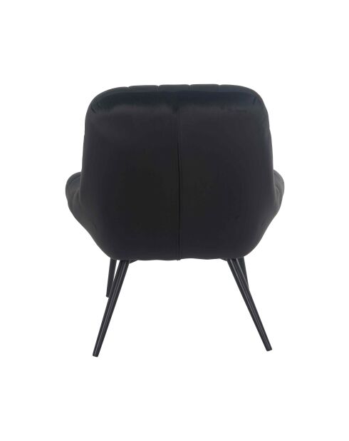 Fever - Fauteuil XXL velours noir métal noir - 76x85,6x85,6 cm