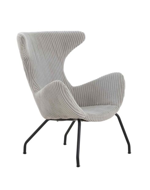 Fever - Fauteuil relax tissu texturé gris/noir - 78x77x96 cm