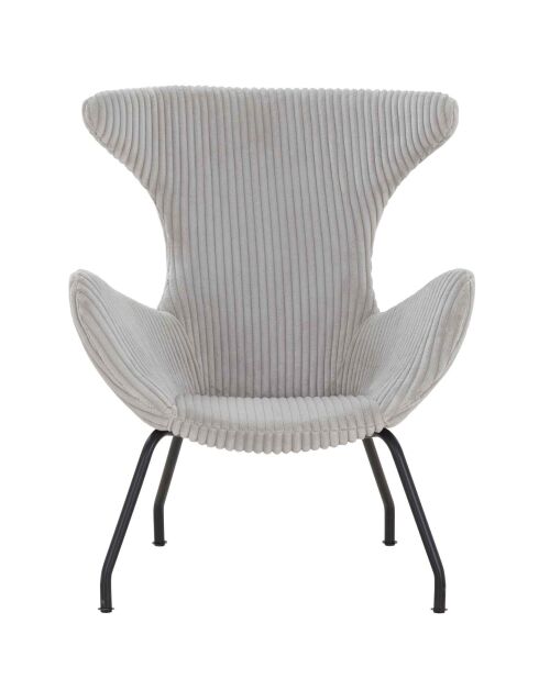 Fever - Fauteuil relax tissu texturé gris/noir - 78x77x96 cm