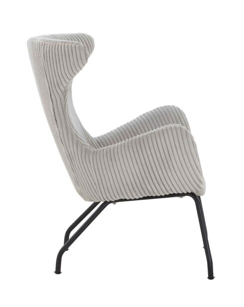 Fever - Fauteuil relax tissu texturé gris/noir - 78x77x96 cm