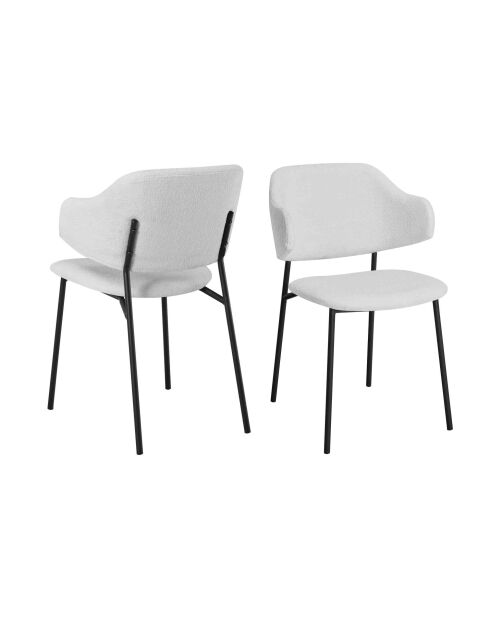 Fever - Set di 2 poltrone bianche ricce - 54x59x83 cm