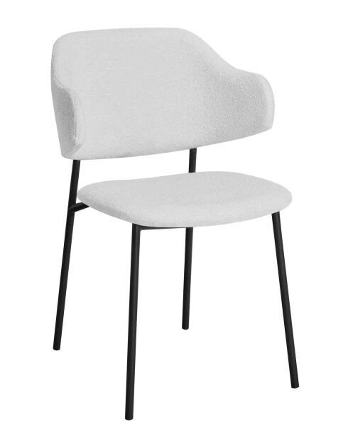 Fever - Set di 2 poltrone bianche ricce - 54x59x83 cm