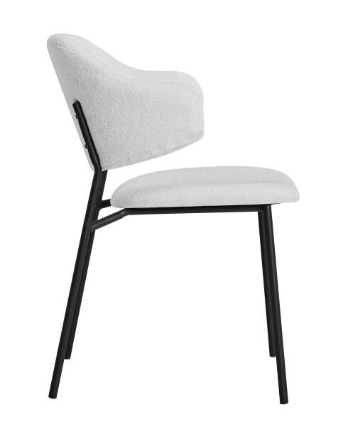 Fever - Set di 2 poltrone bianche ricce - 54x59x83 cm