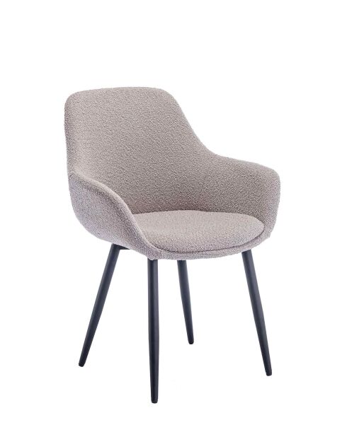 Fever - set van 2 fauteuils in taupe krulstof - 64x59x86 cm