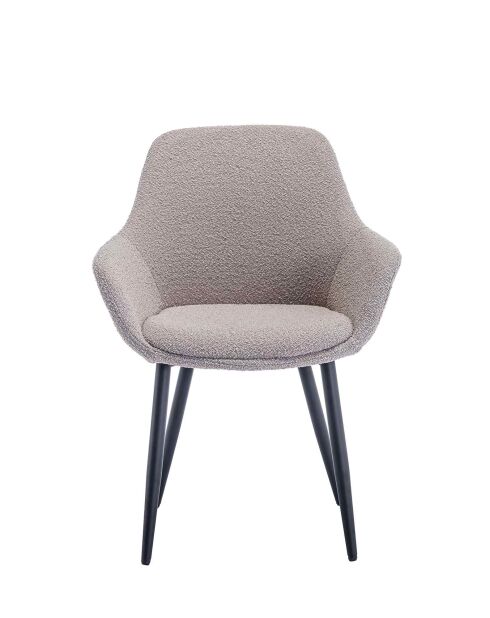 Fever - set van 2 fauteuils in taupe krulstof - 64x59x86 cm