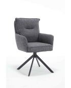 Fever - Fauteuil tissu structurel anthracite - 60x67x93 cm