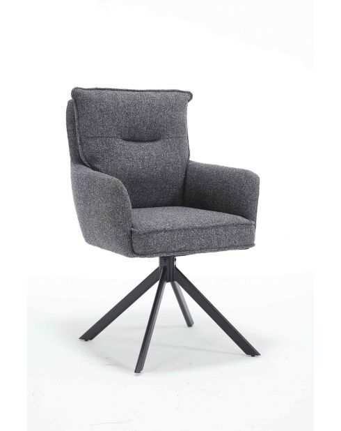 Fever - Fauteuil tissu structurel anthracite - 60x67x93 cm