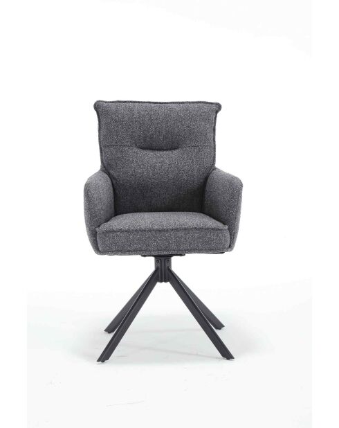 Fever - Fauteuil tissu structurel anthracite - 60x67x93 cm