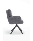 Fever - Fauteuil tissu structurel anthracite - 60x67x93 cm