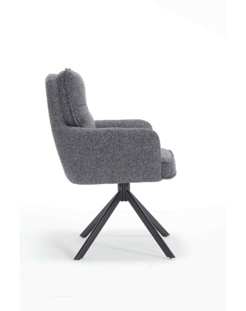 Fever - Fauteuil tissu structurel anthracite - 60x67x93 cm